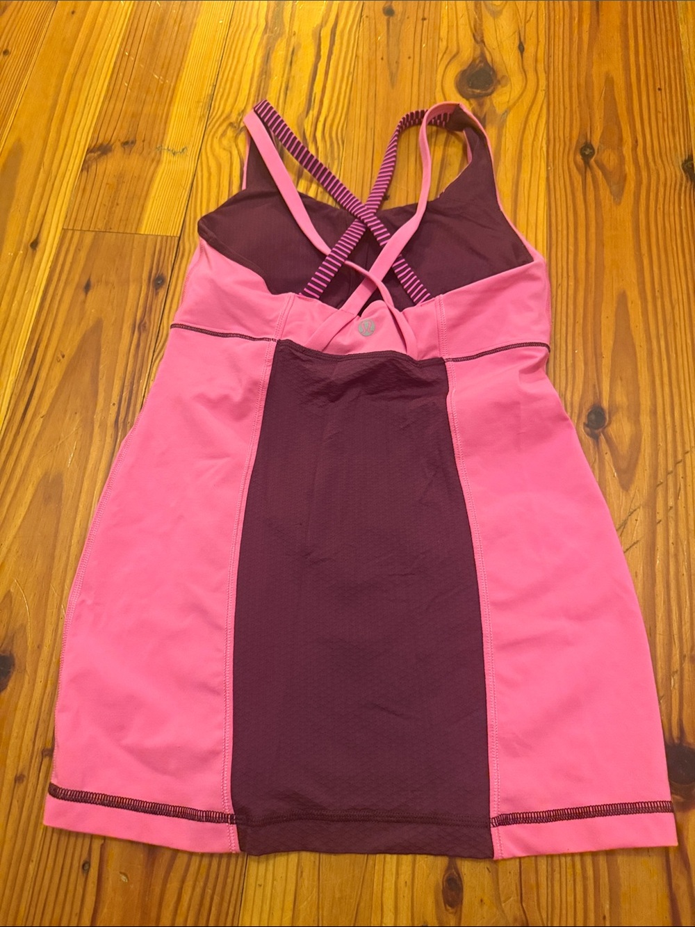 lululemon athletica Pink and Dark Purple Striped Tank - Picture 3 of 4